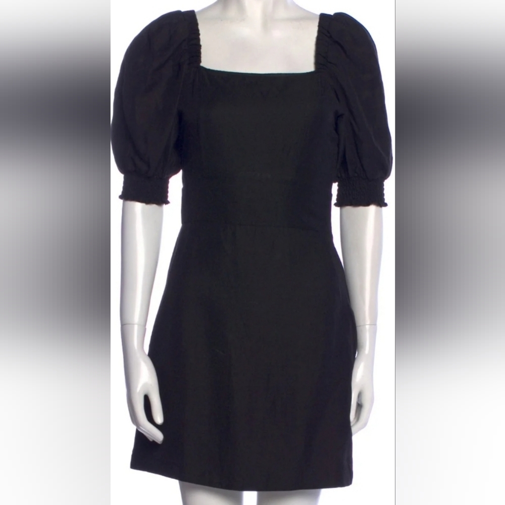 Ba&sh Palaia black puff sleeve dress